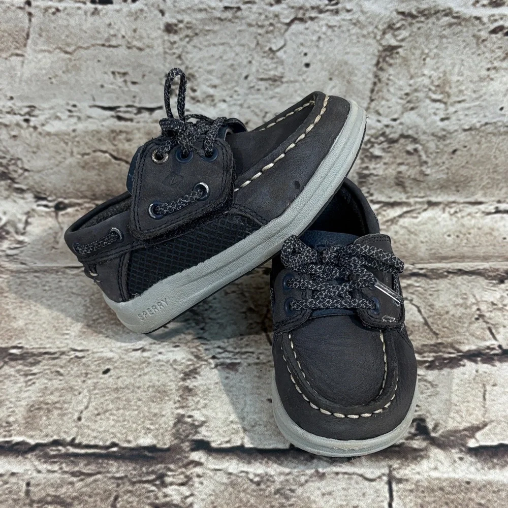 Sperry Toddler Blue Leather Top Sider Boat Shoes